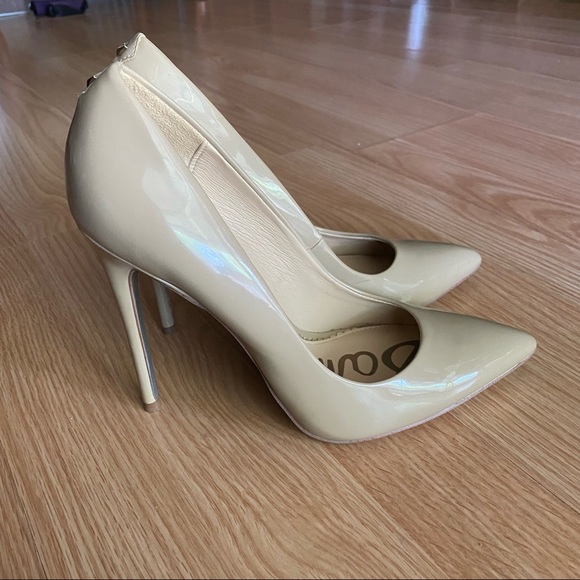 Sam Edelman Danna Nude Patent Leather Pointed Toe Heel Women’s 7 - Picture 3 of 11